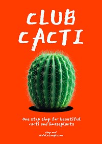 Club cacti poster template