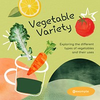 Vegetable variety Facebook post template