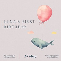 First birthday Instagram post template