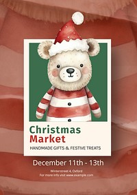 Christmas market poster template
