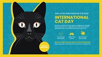 Cat day event blog banner template