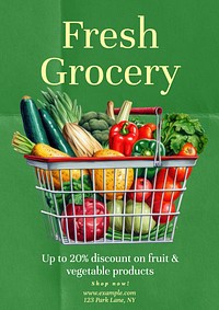 Fresh grocery poster template