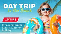 Beach trip blog banner template