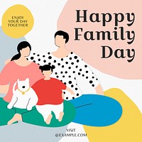 Happy family day Instagram post template