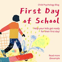 First school day Facebook post template