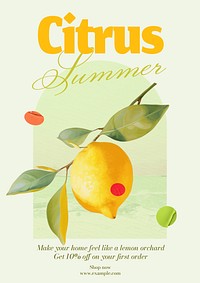 Citrus summer poster template