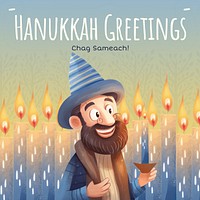 Hanukkah greetings Instagram post template