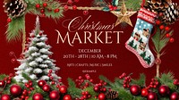 Christmas craft market blog banner template