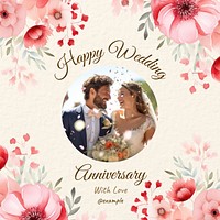 Happy wedding anniversary Facebook post template