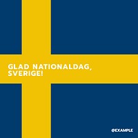 Happy Sweden National Day Instagram post template