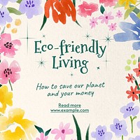 Eco-friendly living blog Facebook post template