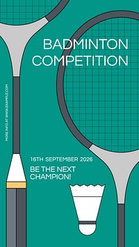 Badminton competition Instagram story template