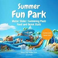 Summer fun park Facebook post template