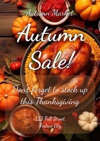 Autumn sale poster template
