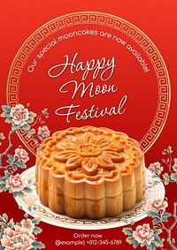 Moon festival poster template