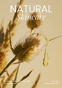 Natural skincare poster template