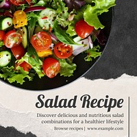 Salad recipe Instagram post template