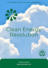 Clean energy revolution poster template