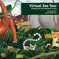 Virtual zoo tour Instagram post template