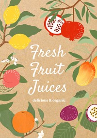Fruit juices poster template
