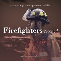 Firefighter job Instagram post template