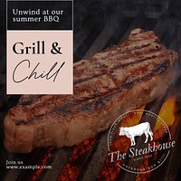Beef meat barbecue grill Instagram post template