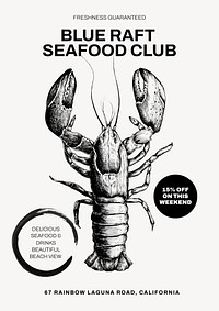 Seafood club poster template
