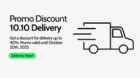 Promo discount delivery blog banner template