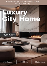 Luxury city home poster template