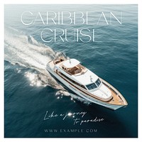 Caribbean cruise Instagram post template