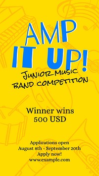 Music band competition Facebook story template