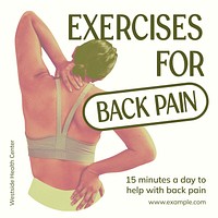 Back exercises Instagram post template