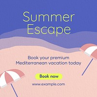 Summer escape Instagram post template