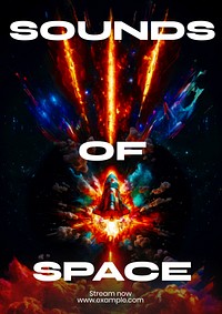 Space playlist poster template and design