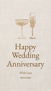 Happy wedding anniversary Facebook story template