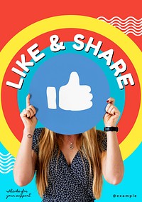 Like & share poster template