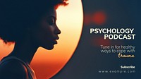 Psychology podcast blog banner template