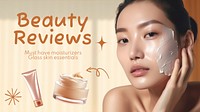 Beauty reviews blog banner template