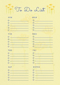 To do list planner template