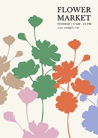 Flower market poster template