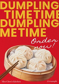 Dumpling time poster template