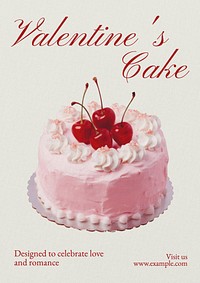 Valentine's cake poster template and design