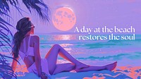 Beach quote blog banner template