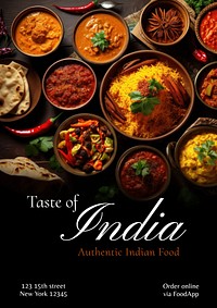 Indian restaurant poster template
