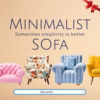 Minimalist sofa Instagram post template