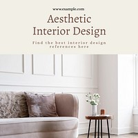 Aesthetic interior design Instagram post template