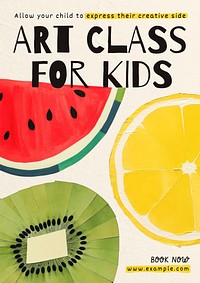 Kid's art class poster template