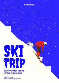 Ski trip poster template