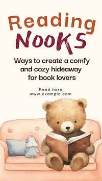 Reading nooks Facebook story template