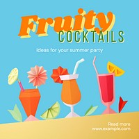 Fruity cocktails Instagram post template